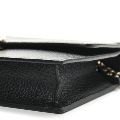 Gucci Dollar Calfskin Interlocking G Chain Wallet Black 10 of 10