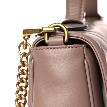 Gucci Calfskin Matelasse Medium GG Marmont Top Handle Shoulder Bag Porcelain Rose 14 of 20