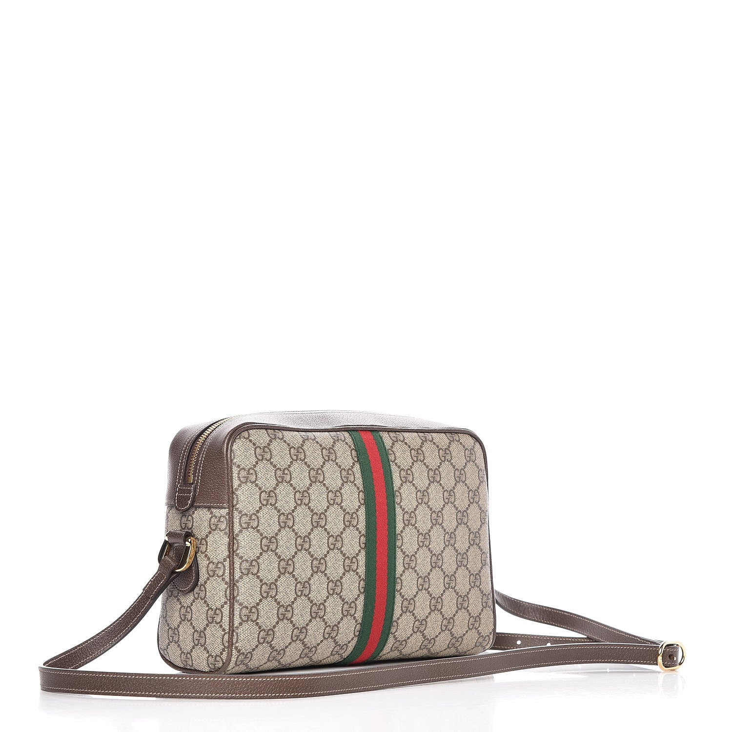 Gucci GG Supreme Monogram Web Small Ophidia Shoulder Bag Brown 3 of 13