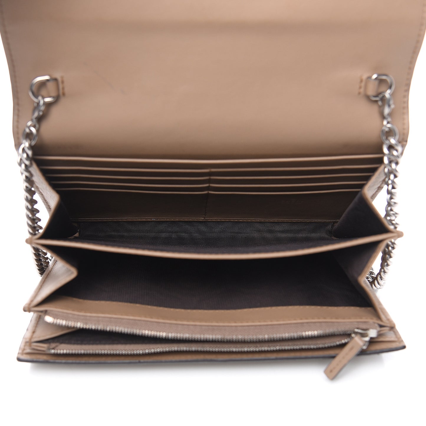 GG Supreme Monogram Mini Dionysus Chain Wallet Beige Taupe