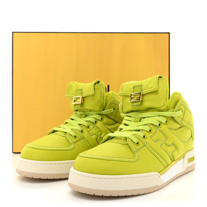 Fendi Nylon Match High Top Sneakers 39 Neon Green 10 of 10