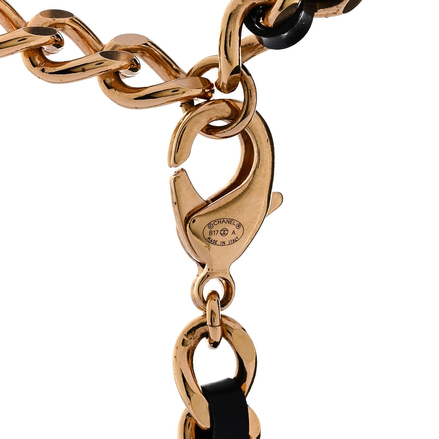Chanel Patent Crystal Key Necklace Gold Black 5 of 6