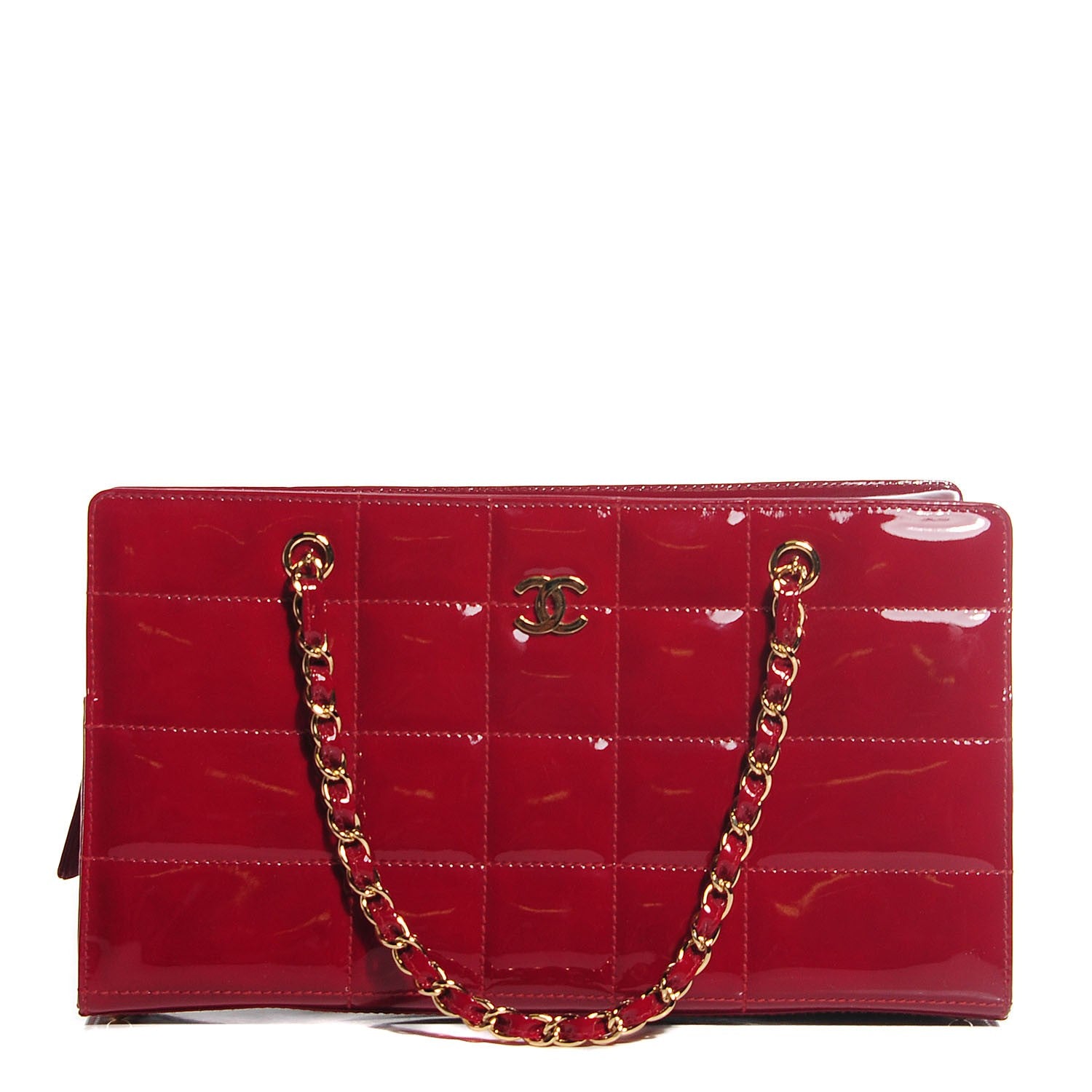Chanel Patent Square Stitch Bag Red 1 of 7