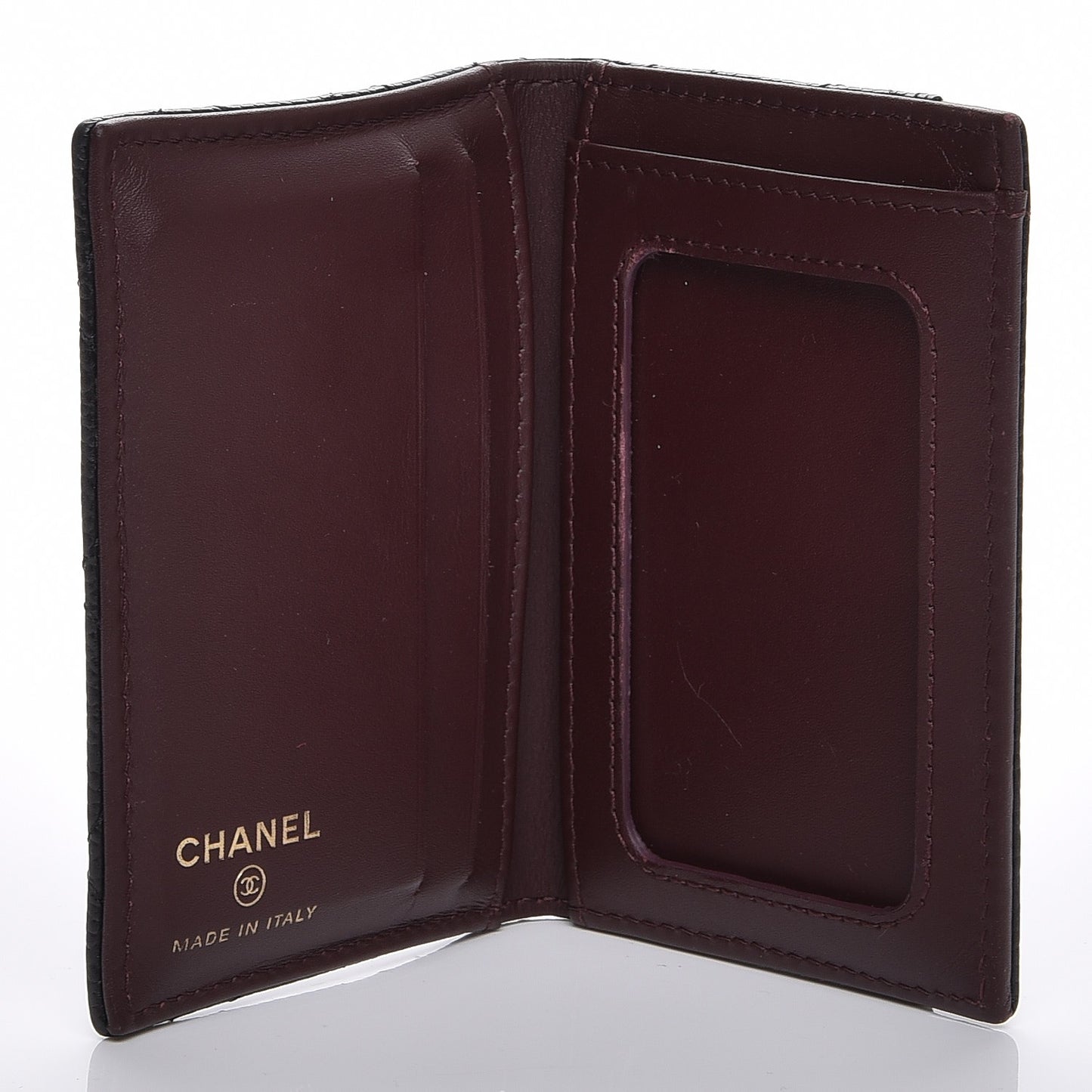 Caviar Quilted Card Holder Wallet Black