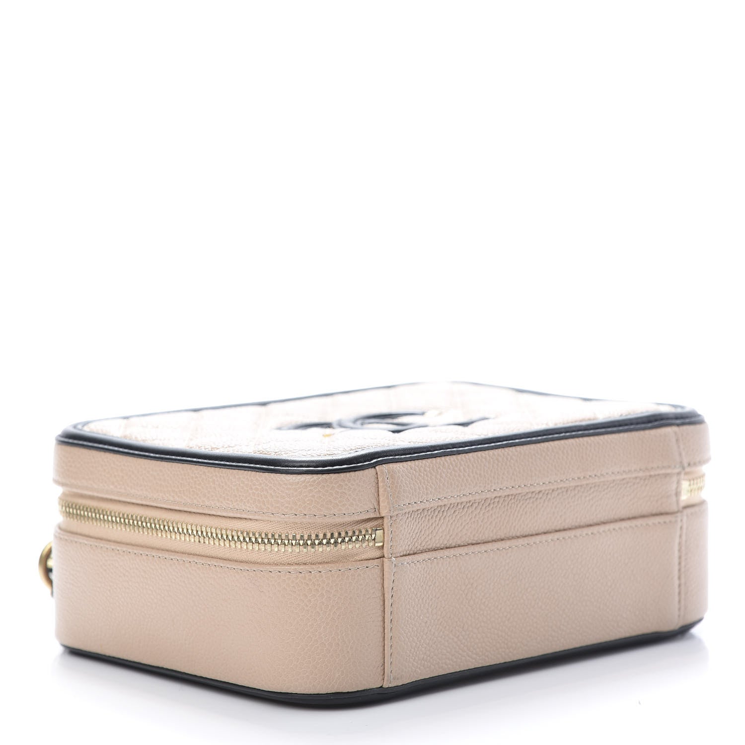 Chanel Caviar Quilted Medium CC Filigree Vanity Case Beige Black 4 of 14
