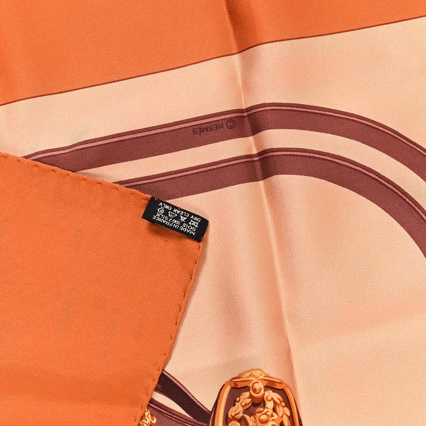 Silk Brides De Gala Scarf 90 Orange Brown