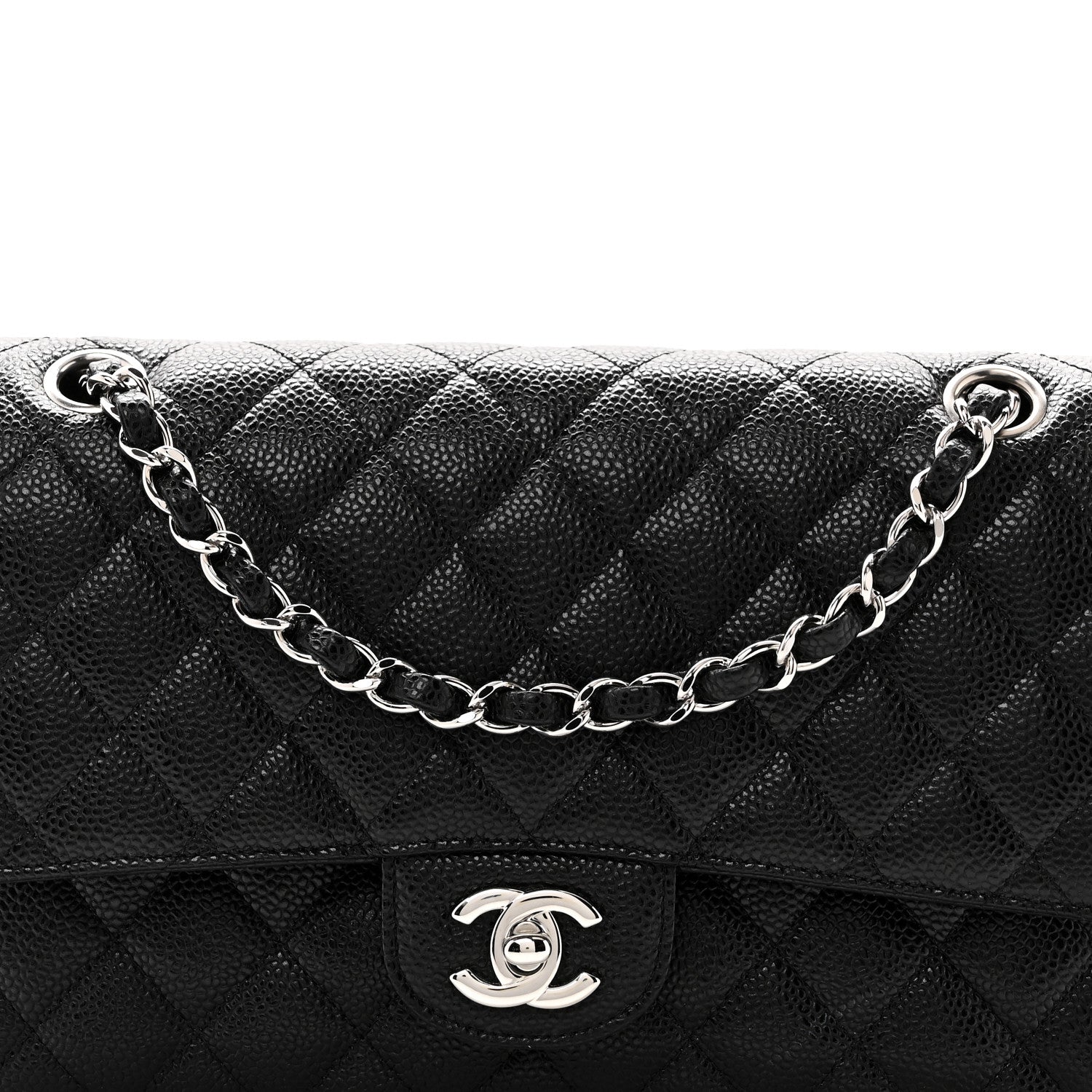 Chanel Caviar Quilted Medium Double Flap Black 8 of 10