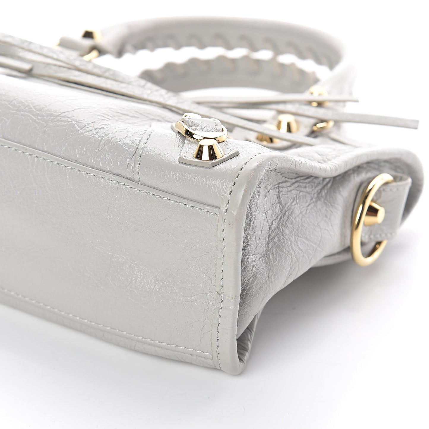 Agneau Classic Gold Hardware Mini City Gris Nuage