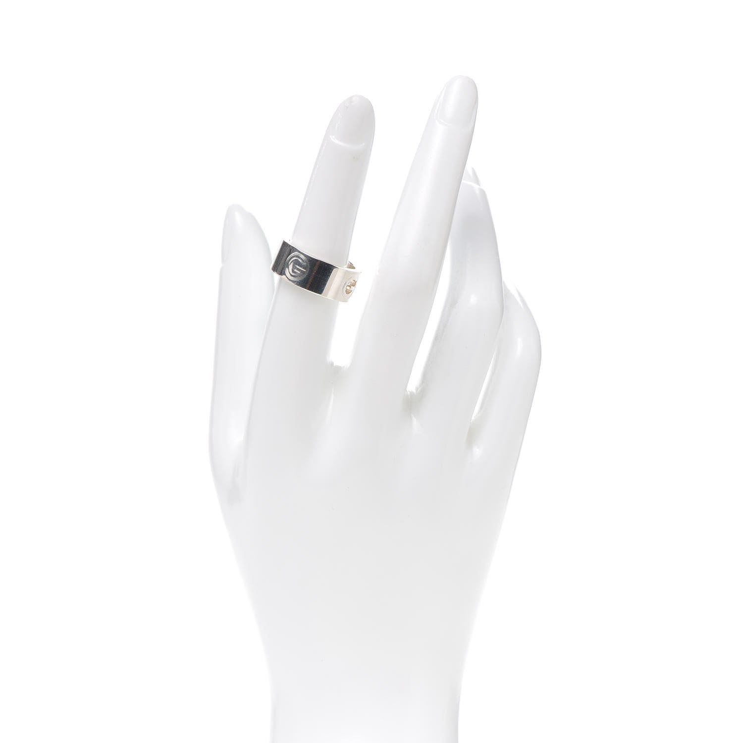Gucci Sterling Silver G Cutout Band Ring 54 6.75 3 of 9