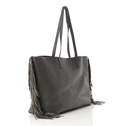 Saint Laurent Calfskin Large Fringe Shopping Tote Dark Grey 4 of 15