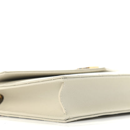 Saint Laurent Grain De Poudre Matelasse Chevron Monogram Envelope Chain Crema Soft 8 of 9