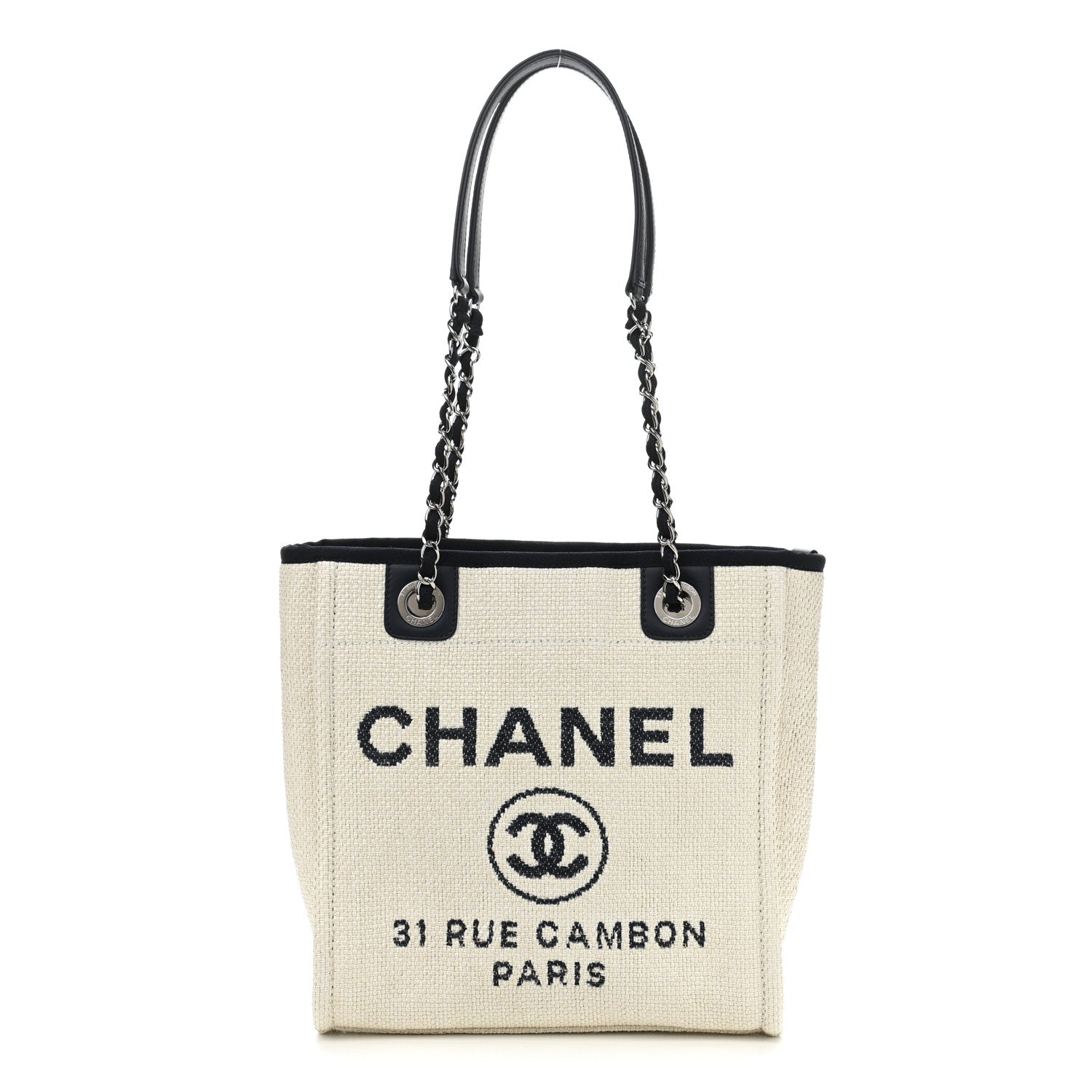 Chanel Mixed Fibers Mini Deauville Tote White 1 of 10