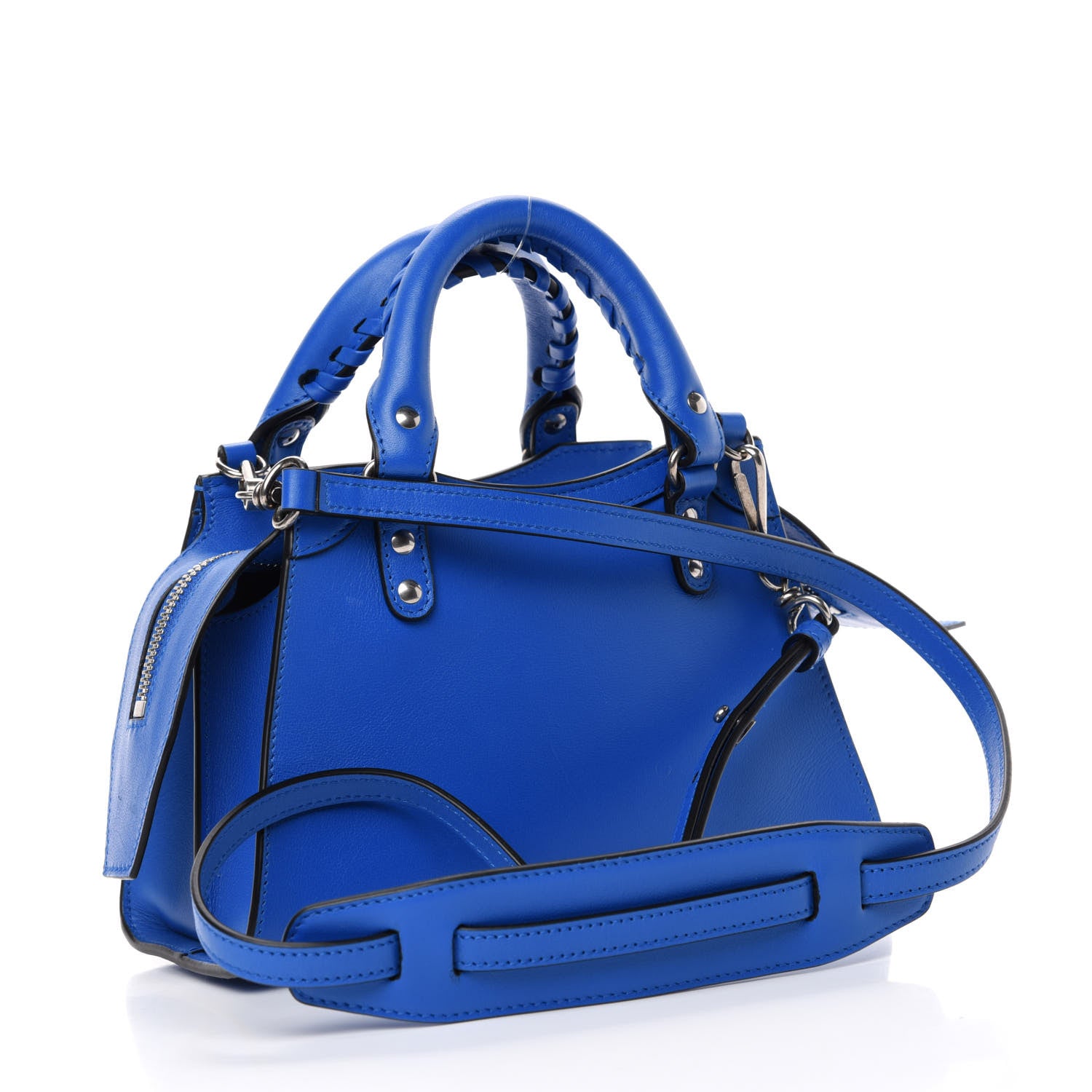 Balenciaga Smooth Calfskin Neo Classic Silver Hardware Mini City Bleu 3 of 10