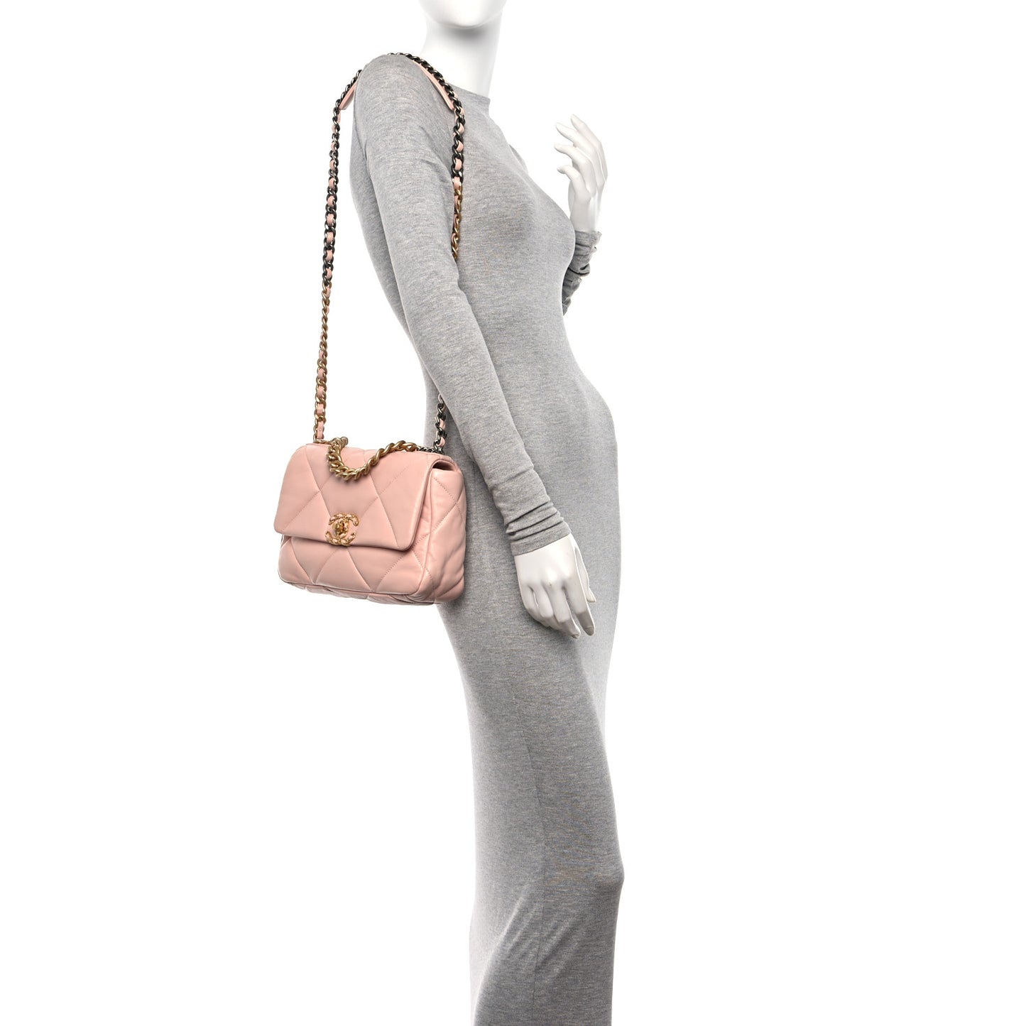 Lambskin Quilted Medium Chanel 19 Flap Pink