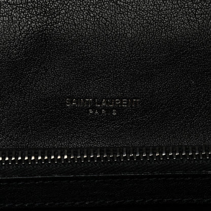 Saint Laurent Sheepskin Matelasse Chevron Monogram Medium College Bag Black 6 of 13