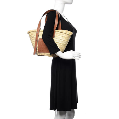 Loewe Raffia Basket Tote Bag Natural Tan 2 of 9
