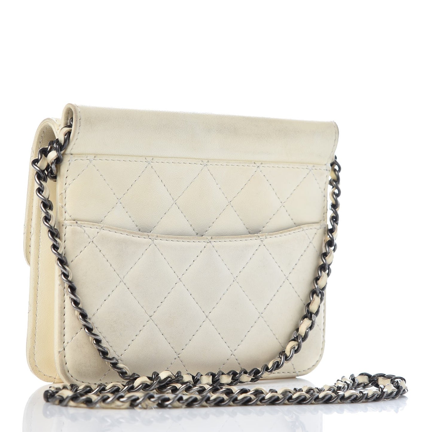 Lambskin Quilted Mini Crossing Times White