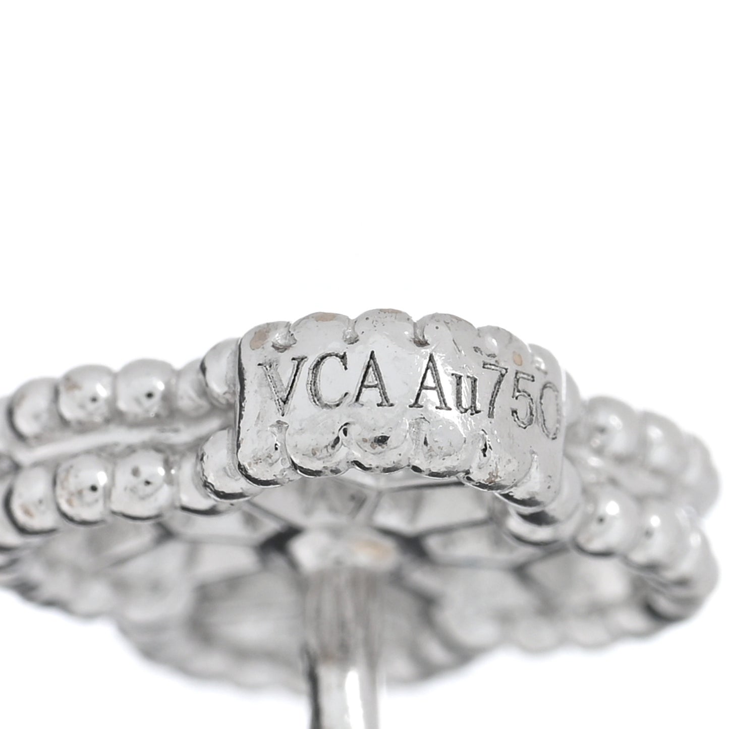 VAN CLEEF & ARPELS 18K White Gold Diamond Sweet Alhambra Earrings