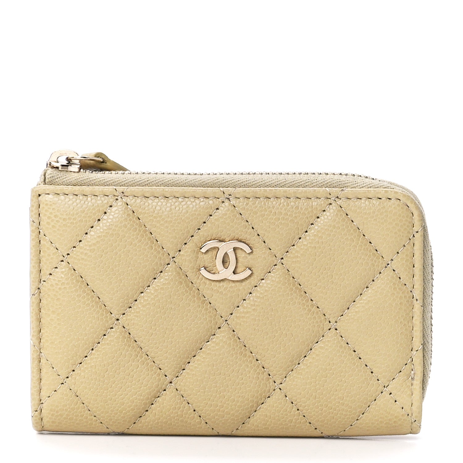 Chanel Caviar Quilted Zipped Key Holder Case Light Green 1 of 12