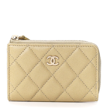 Chanel Caviar Quilted Zipped Key Holder Case Light Green 1 of 12