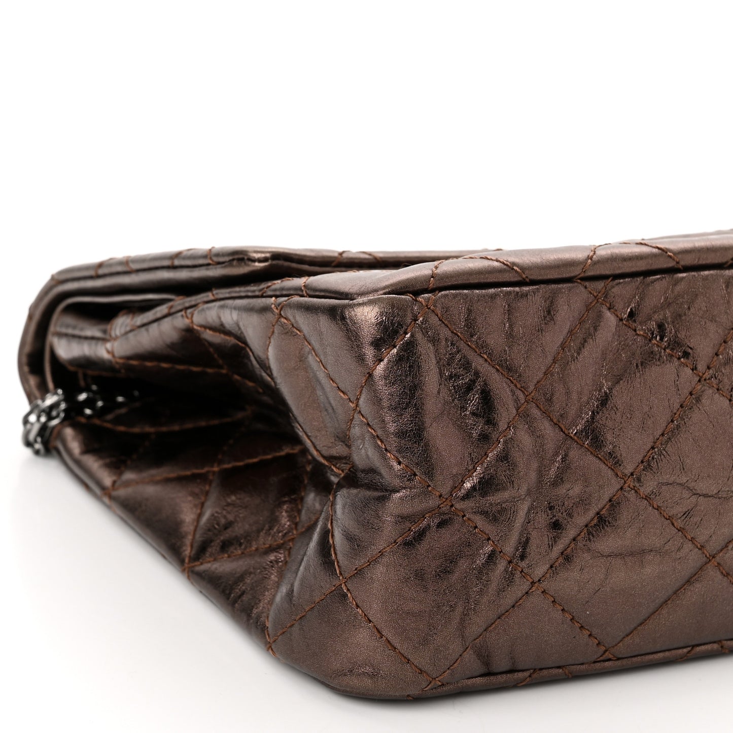 Metallic Aged Calfskin Quilted 2.55 Reissue 227 Flap Bronze