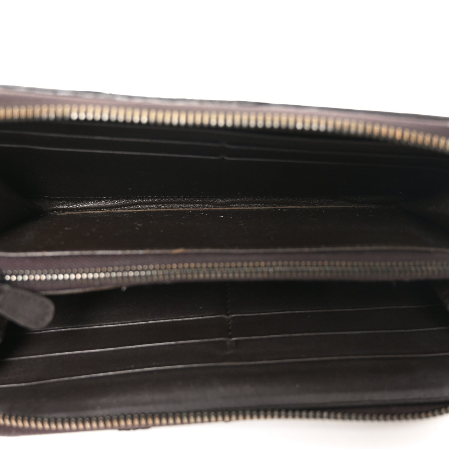 Nappa Intrecciato Zip Around Wallet Brown