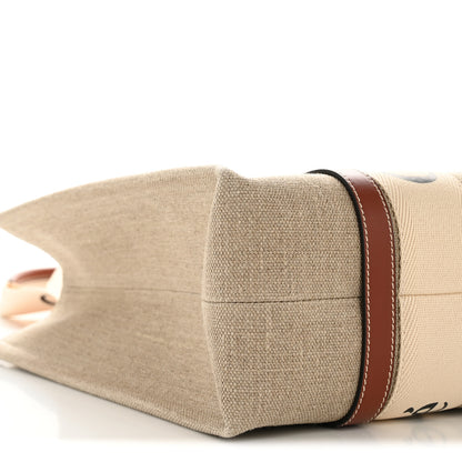 Chloe Linen Calfskin Medium Woody Ribbon Tote White Brown 9 of 11