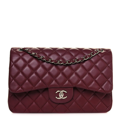Chanel Lambskin Quilted Jumbo Double Flap Burgundy 1 of 15