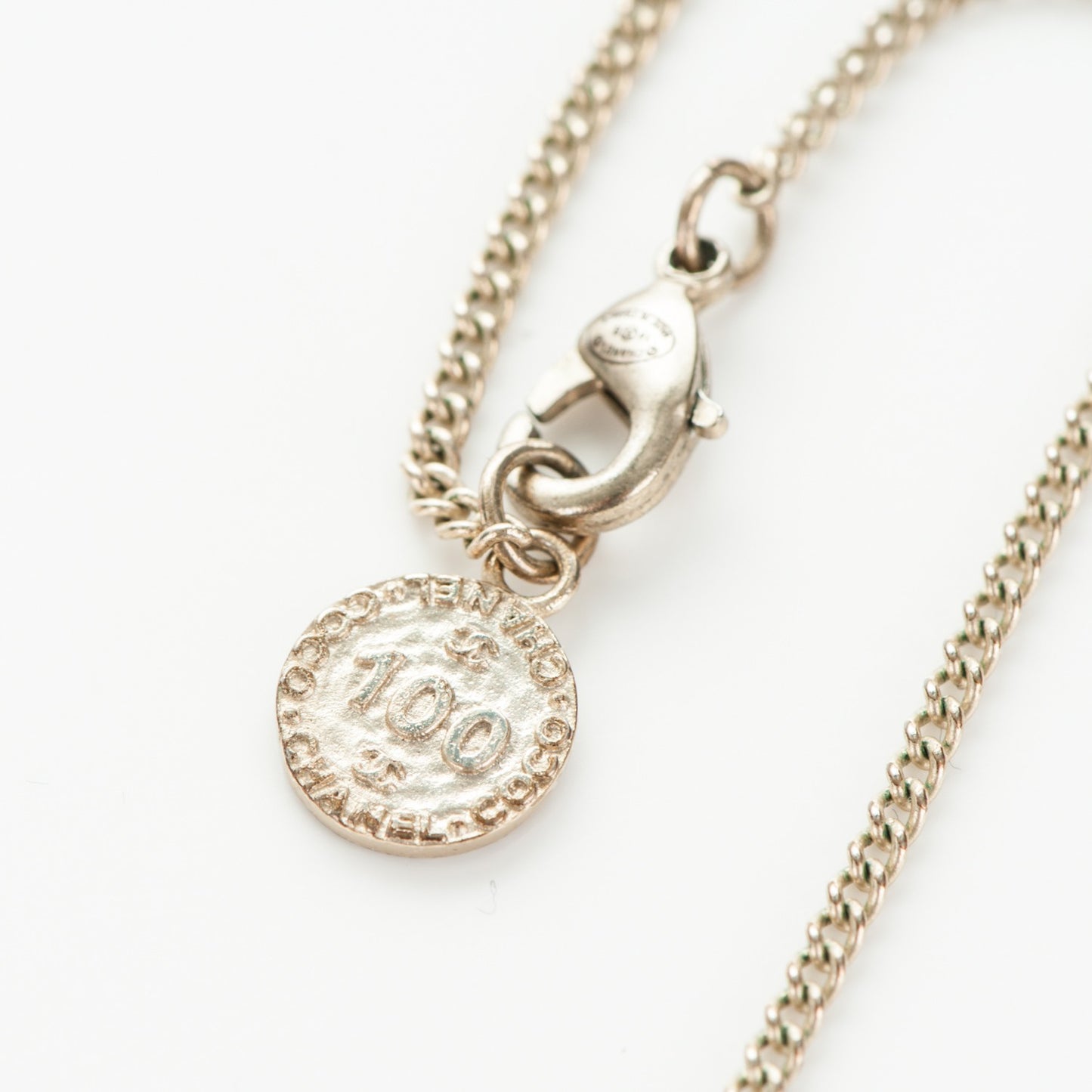Pearl CC Pendant Necklace Gold