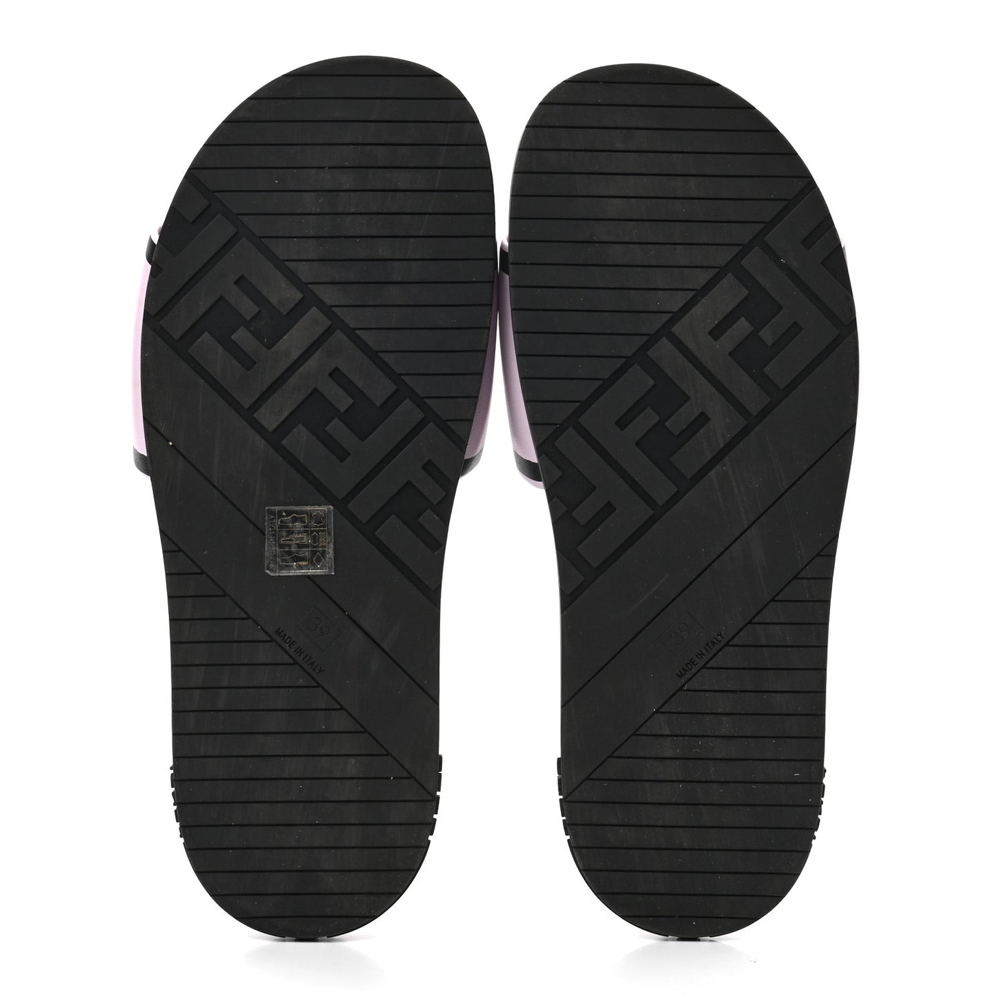 X JOSHUA VIDES Roma Calfskin Fussbetts Slide Sandals 39 Pink Xiloph White Black