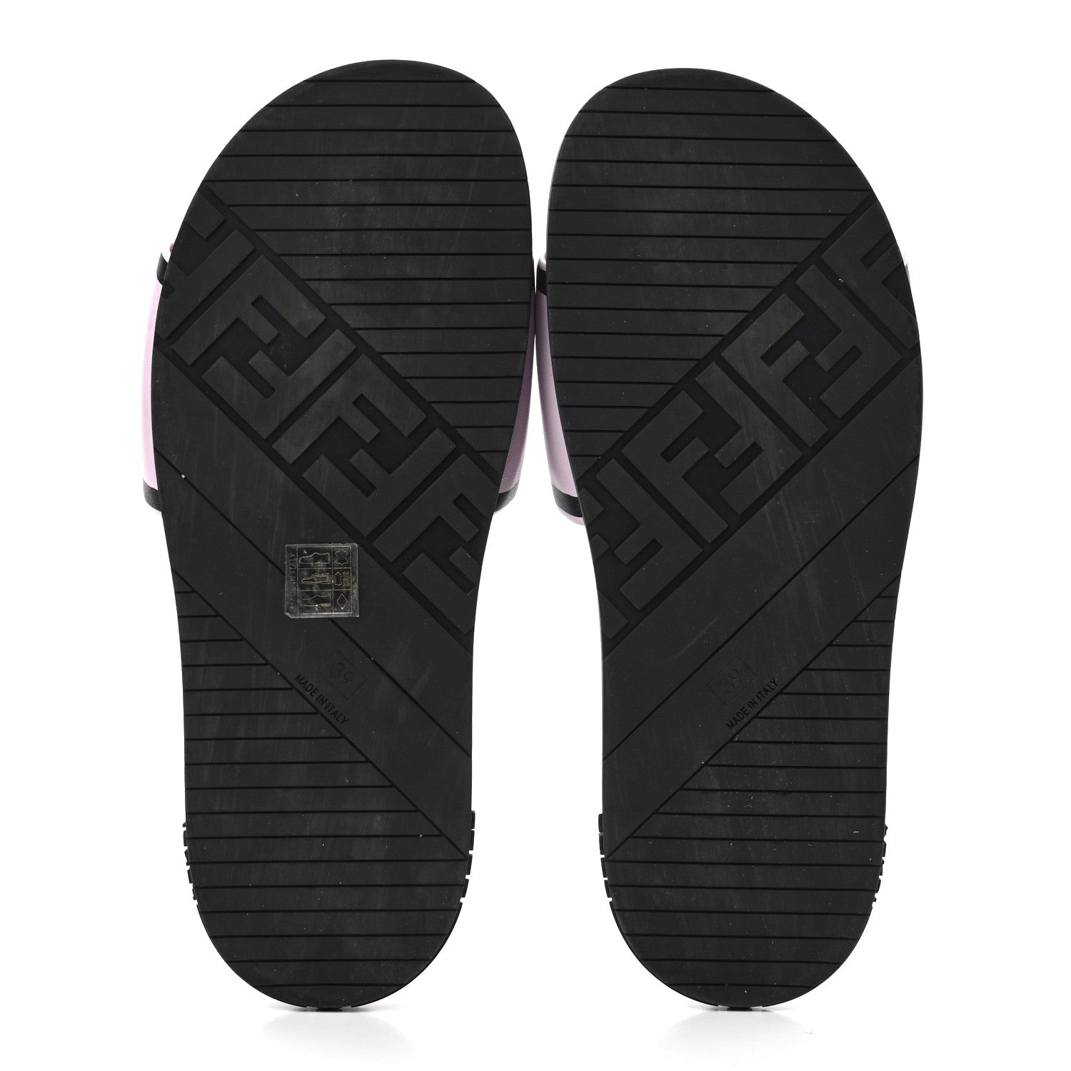 Fendi X JOSHUA VIDES Roma Calfskin Fussbetts Slide Sandals 39 Pink Xiloph White Black 5 of 8