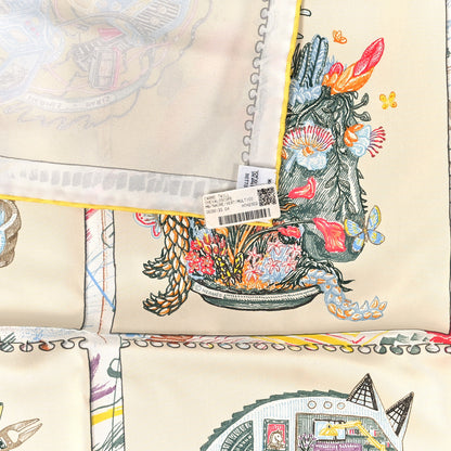 Hermes Silk Chevaloscope Scarf 90 Rose Nacre Vert Multicolor 3 of 3