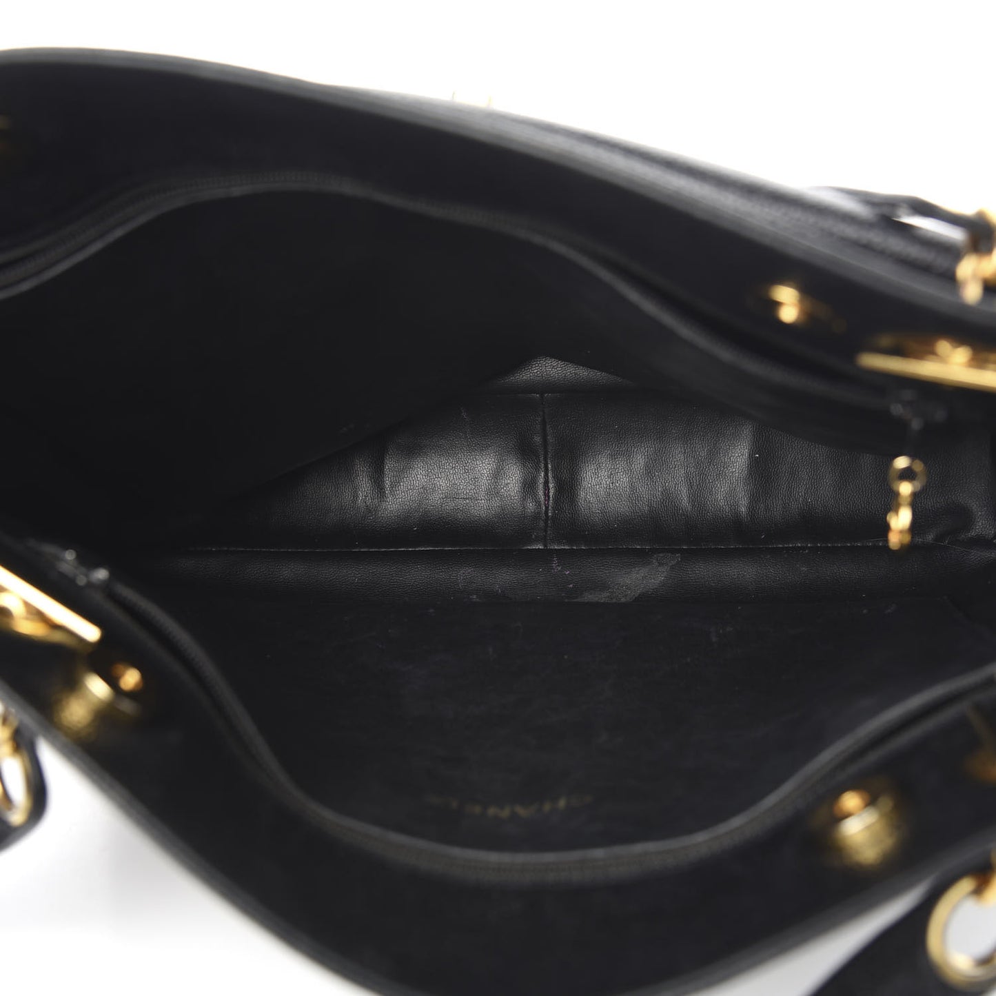 Caviar Flap Shoulder Bag Black