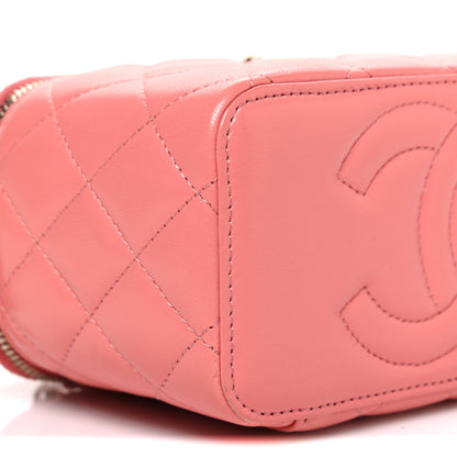 Chanel Lambskin Quilted Small Charming Top Handle Vanity Case With Chain Pink 9 of 11