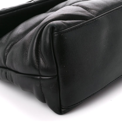Saint Laurent Lambskin Quilted Monogram Monochrome Small Loulou Puffer Chain Satchel Black 10 of 11