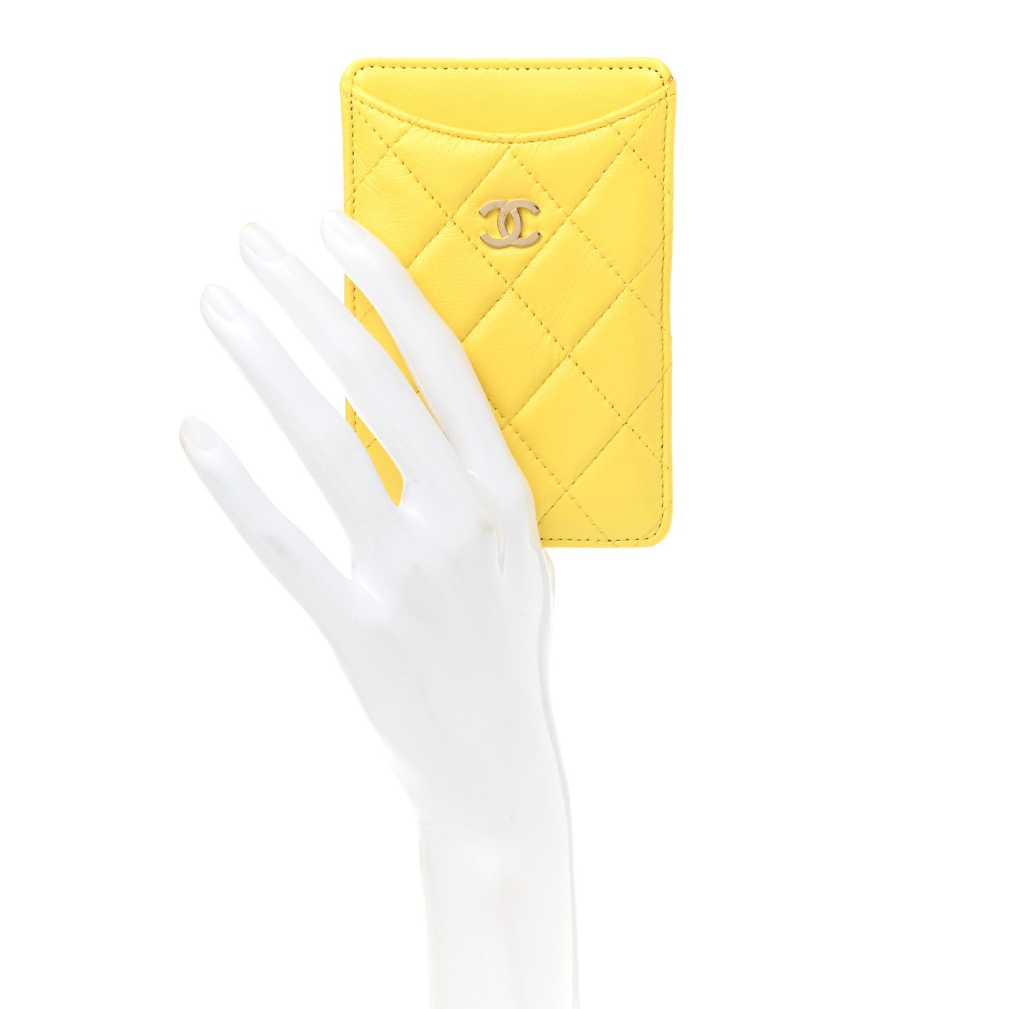 Lambskin Quilted iPhone Case Yellow