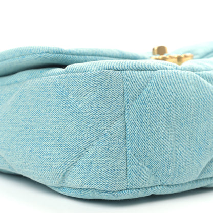 Chanel Denim Quilted Medium Chanel 19 Flap Neon Blue 8 of 9