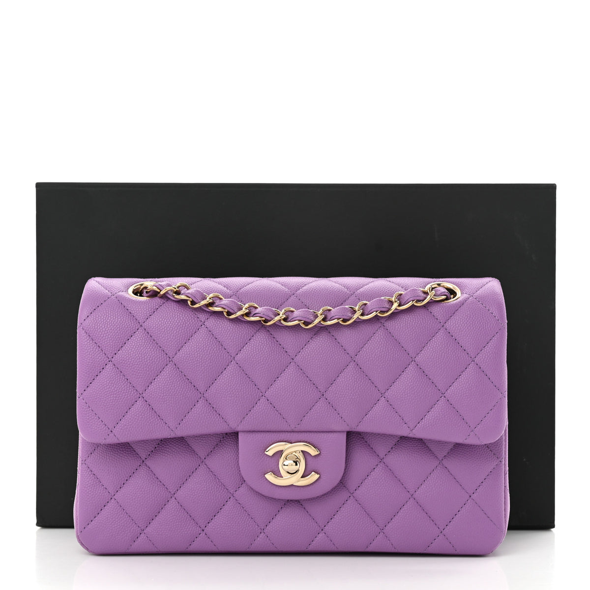 Chanel Caviar Quilted Small Double Flap Purple 11 of 11