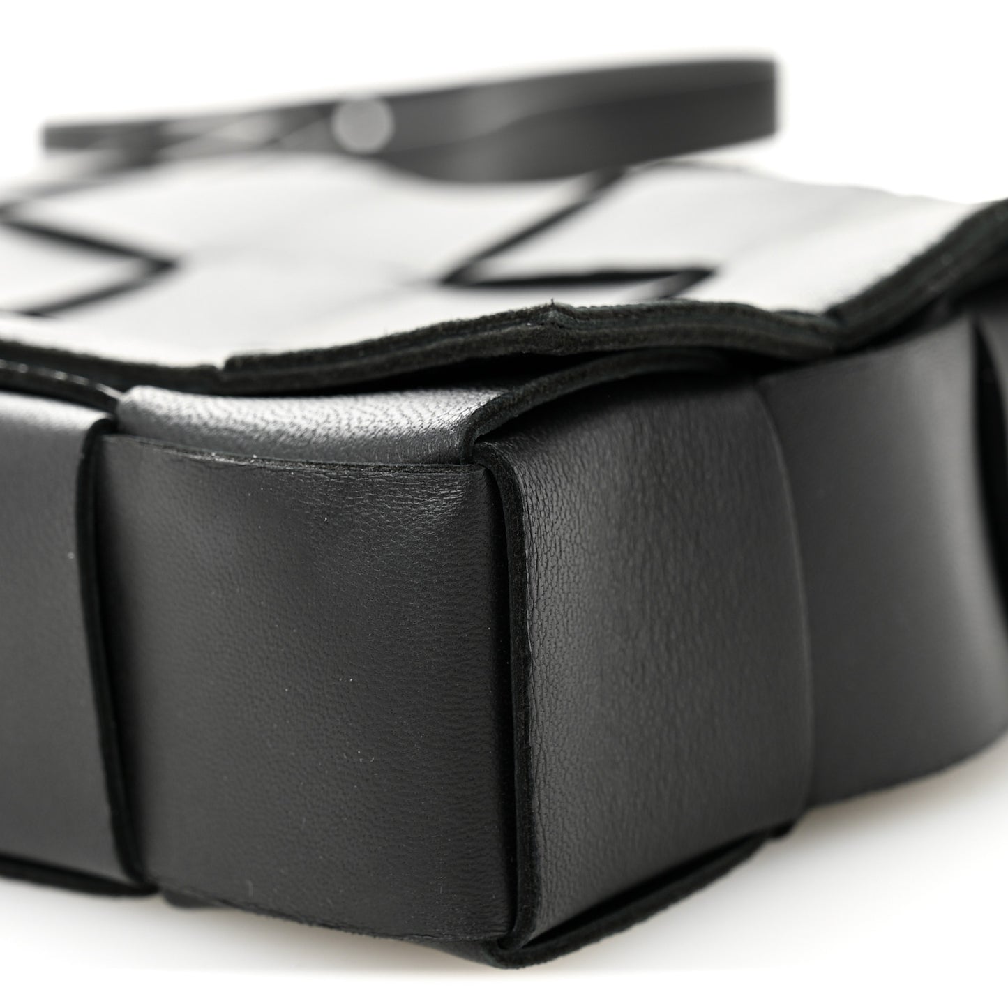 Lambskin Maxi Intrecciato Cassette Crossbody Bag Black