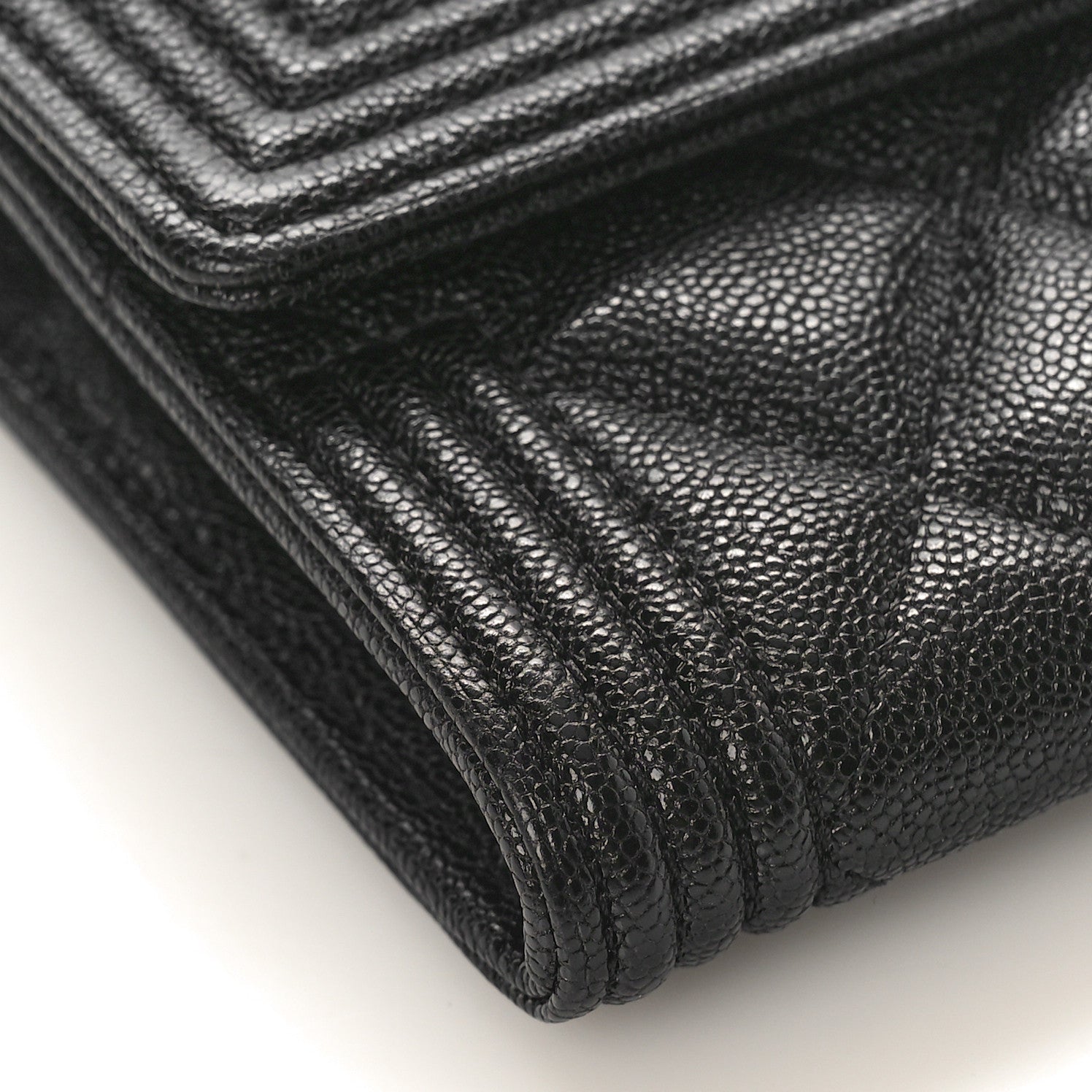 Chanel Caviar Quilted Large Boy Gusset Flap Wallet Black 8 of 9