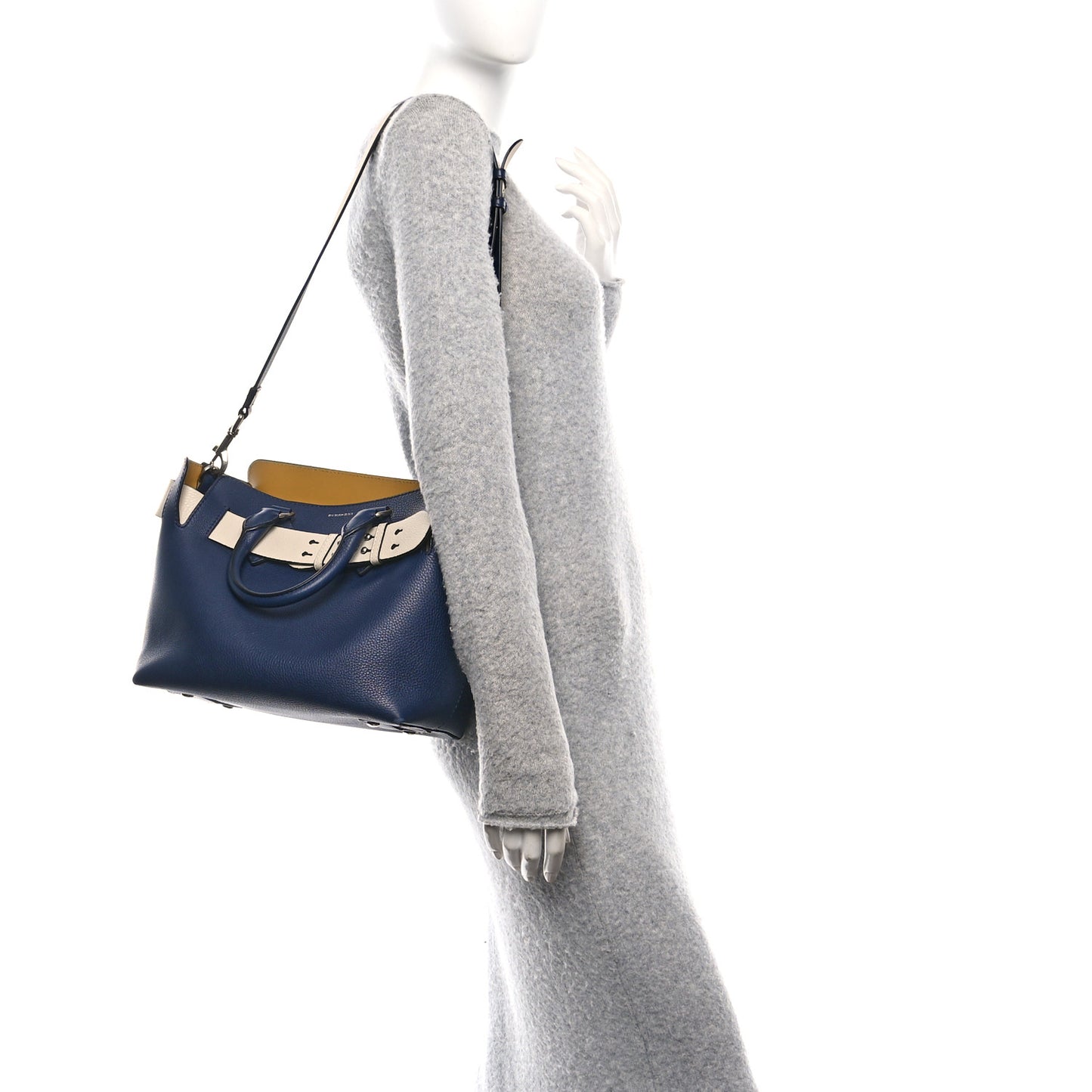 Soft Grain Calfskin Small Belt Bag Navy White