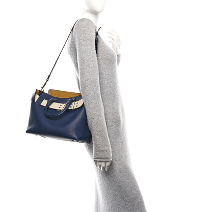 Burberry Soft Grain Calfskin Small Belt Bag Navy White 2 of 10