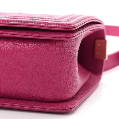 Chanel Caviar Quilted Medium Boy Flap Fuchsia 10 of 10