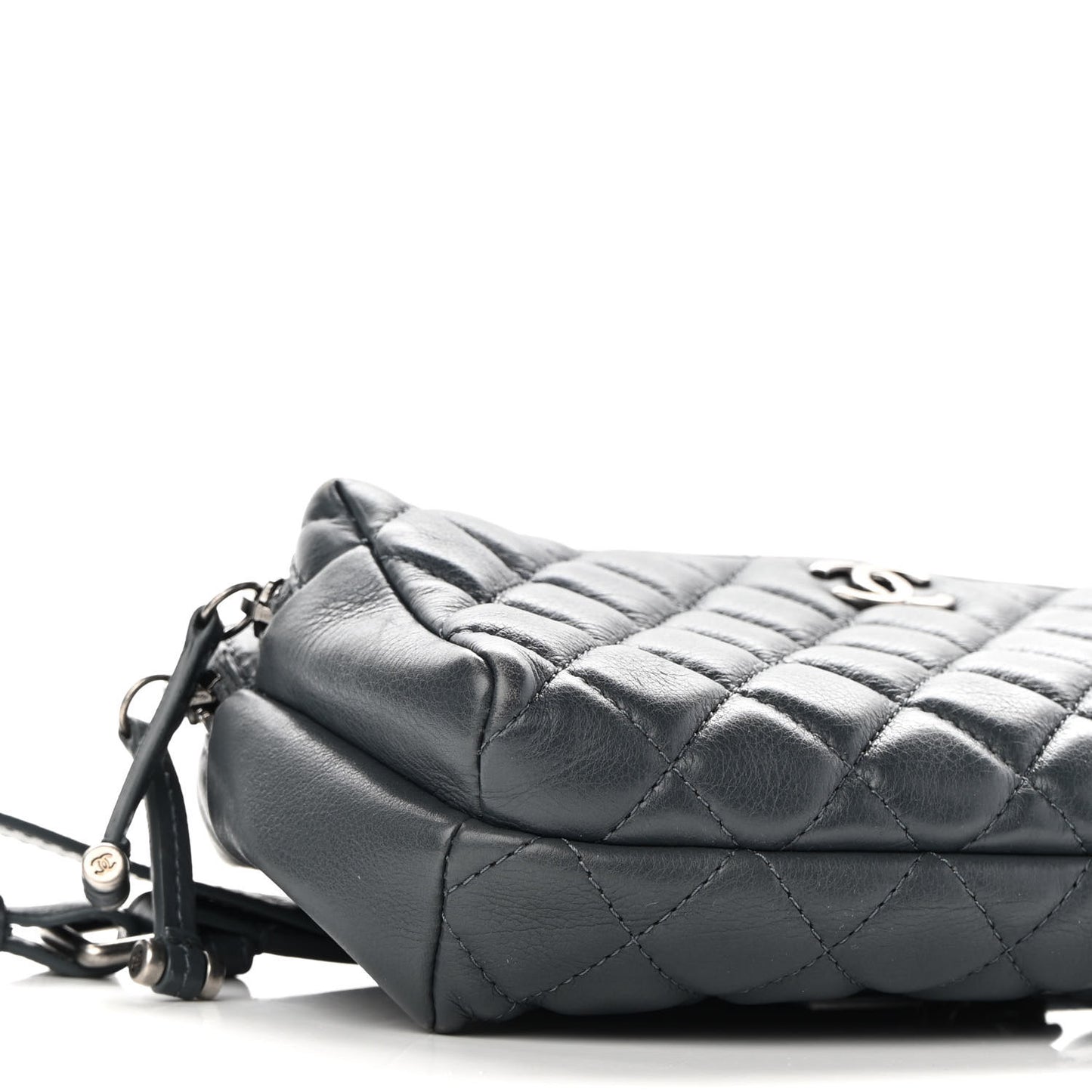 Calfskin Quilted Waist Bag Dark Grey