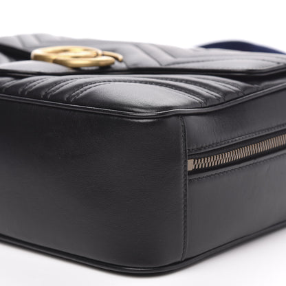 Gucci Calfskin Matelasse Sylvie Web Small GG Marmont Top Handle Shoulder Bag Black 9 of 11