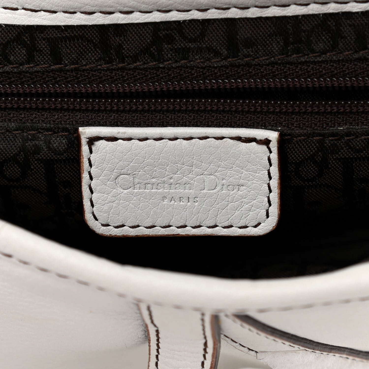 Christian Dior Calfskin Saddle Bag White 5 of 16