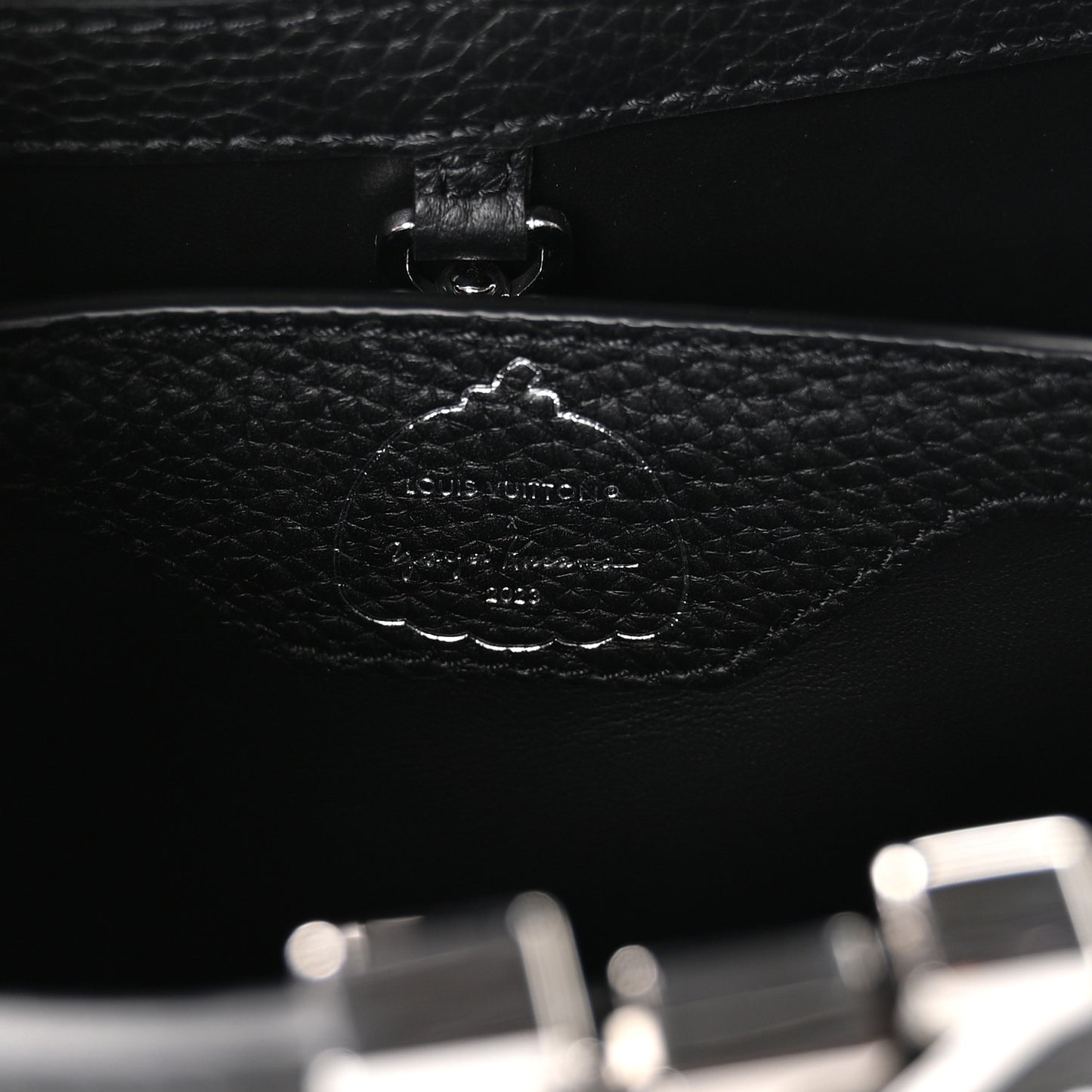 LV X YK Taurillon Capucines BB Black White