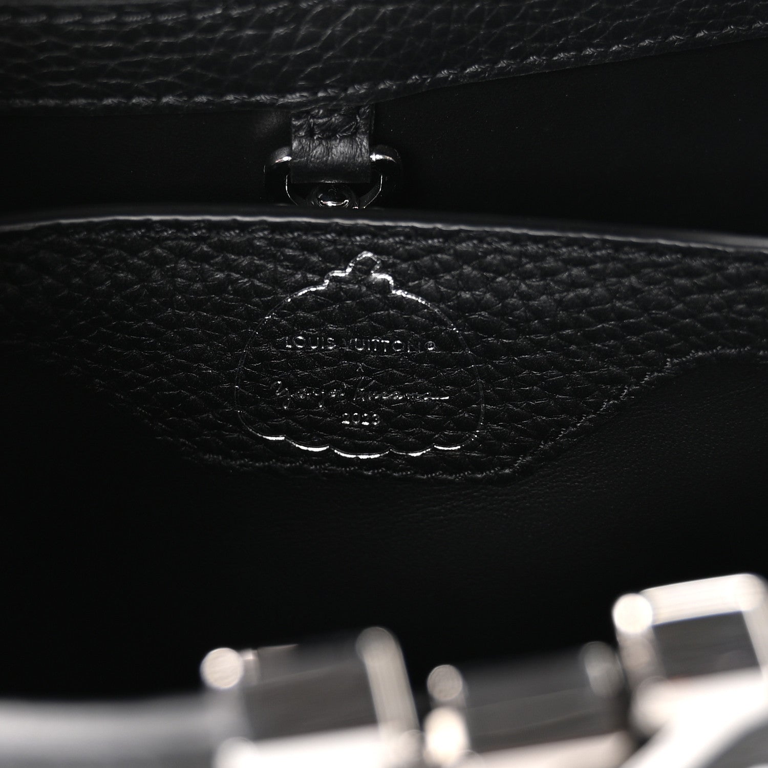 Louis Vuitton LV X YK Taurillon Capucines BB Black White 6 of 10