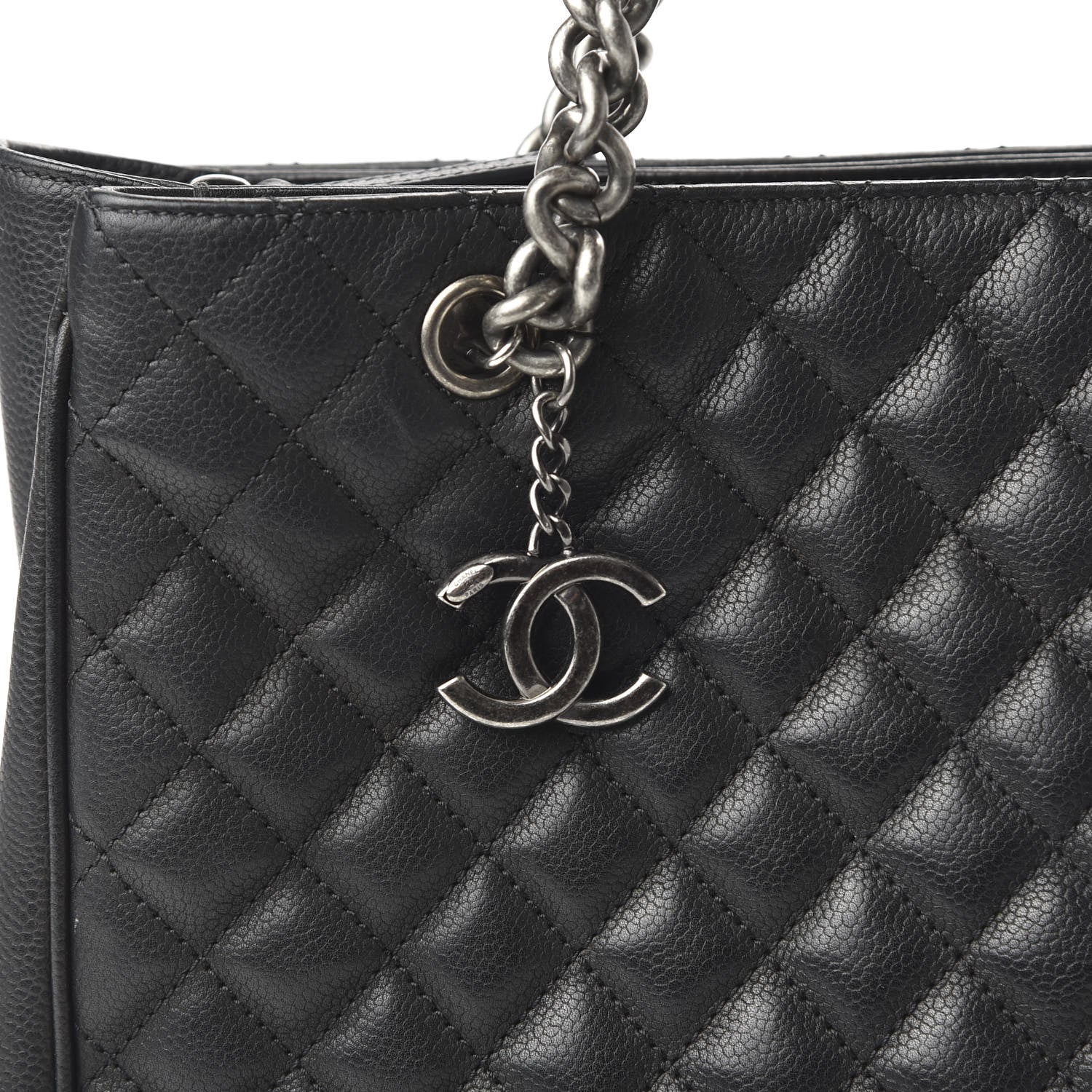Chanel Caviar Quilted Medium Rock In Rome Tote Black 9 of 11