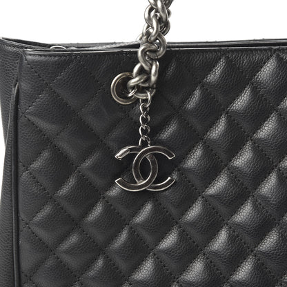 Chanel Caviar Quilted Medium Rock In Rome Tote Black 9 of 11